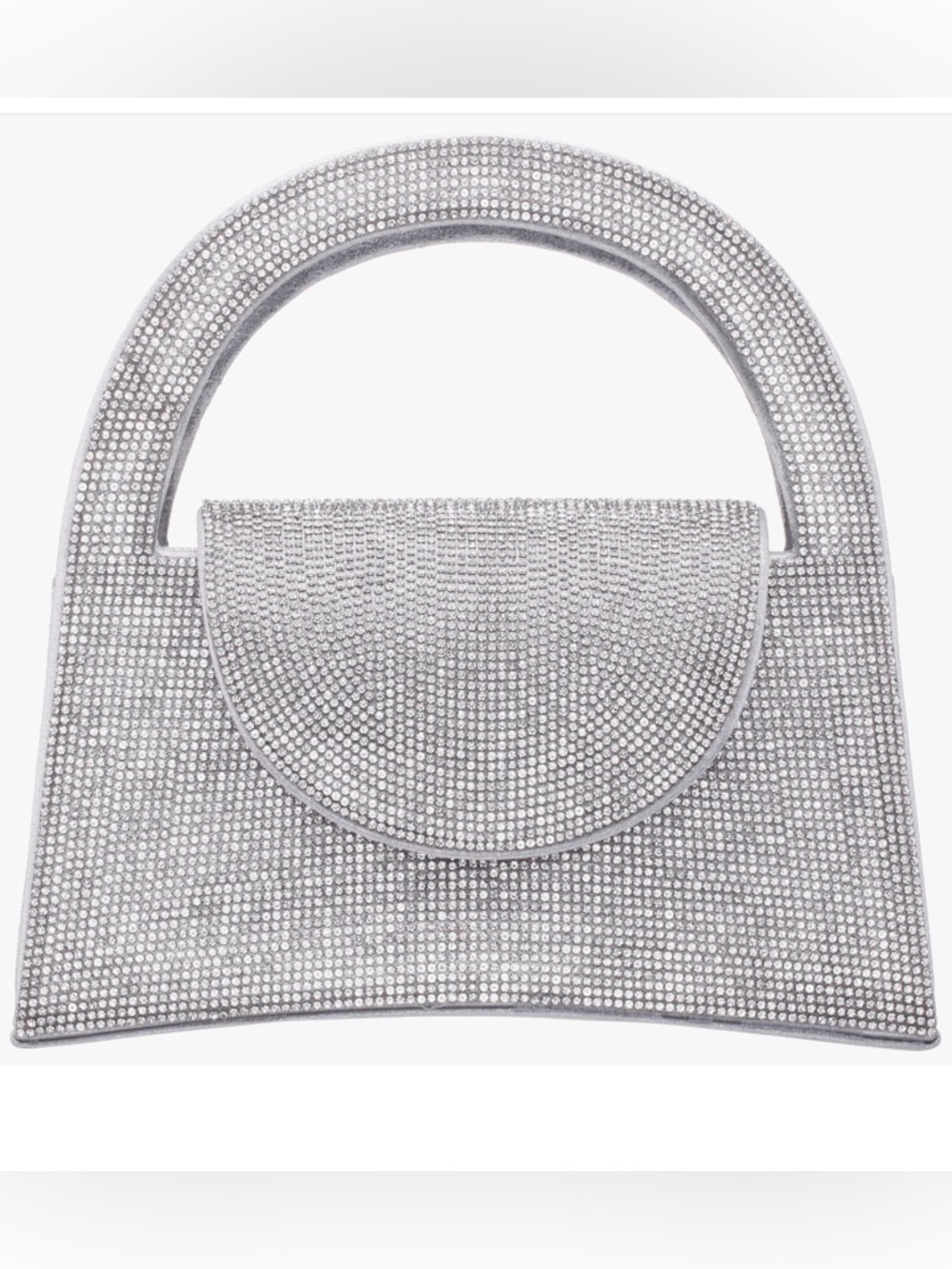 Nina VIXEN SILVER GLASS CRYSTAL SATCHEL